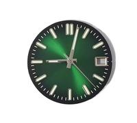 AOIMBNQC 1 Juego de Esfera Reloj 28,5 mm con Agujas NH35 Verdes Luminosas for Movimiento NH36, una Sola Calendario + Aguja(Black Green)