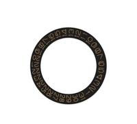 AOIMBNQC 1 Unidad de Disco Calendario Redondo NH35, visualización Fecha a Las 3 en Punto, Color Negro, for Movimiento NH36, Rueda día, Placa, Pieza Reloj(Dark Gold)