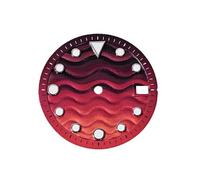AOIMBNQC 1 Unidad de Esfera Redonda Luminosa Verde 28,5 mm for Reloj NH35 con Calendario único y Movimiento NH36 7S(Red)