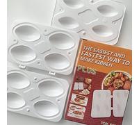 Aoipend Z612 Kibbeh - Molde para hacer rollos de albóndigas, procesador manual para hacer pan de carne, herramienta de prensa para hacer pan, 4 rejillas de 7 cm, tamaño grande, accesorios de cocina