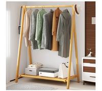 aoiuaoeniu Burro Ropa Madera con Estantes, Perchero de Pie con Ganchos y 1 Barra, Perchero Entrada Recibidor, Base Resistente, Perchero de Estilo Industrial : 60/80/100/120x46x150CM