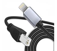 Aoiutrn Cable MIDI para iPhone, OTG 2.0 MIDI a USB tipo B Convertidor Cable Compatible con iPhone 14/13/12/11 / X/iPad a USB Micrófono, Teclado MIDI, Instrumentos Electrónicos y más (8P)