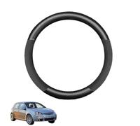 Aojiek Forma Redonda Funda Volante Coche para Golf 5 Mk5 2004-2008 Protectores de Fibra de Carbono Antideslizante Transpirable Accesorios Negro Mate,Matte+Suede
