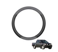 Aojiek Forma Redonda Funda Volante Coche para Navara D40 2004-2014 Protectores de Cuero de Gamuza Antideslizante Transpirable Accesorios Negro,B+Leather