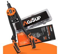 AojSup Remachadora de Tuercas, 14" Tenaza Remachadora de Tuercas Incluye 110 Tuercas Remachables y 7 Mandriles M3 M4 M5 M6 M8 M10 M12, Pistola Remachadora Profesional Remachadora Manual