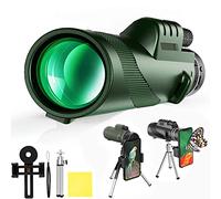 AOKADUTE Monoculares HD de 80 x 100 para adultos de alta potencia con soporte y trípode, telescopio monocular para smartphone con visión nocturna para observación de aves, caza, senderismo, camping,