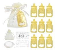 Aokbean 12 piezas de adorables abrebotellas para fiestas de bebé para bodas, mini divertido, con pequeña bolsa para Baby Shower, revelaciones de género, bautizo, cumpleaños, agradecimiento, regalos