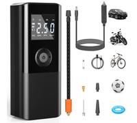 AOKBON Compresor de Aire portátil 150 PSI Compresor Aire Coche con batería Recargable de 6000 mAh luz LED y Banco de energía Mini compresor de Aire portátil para Auto Bicicleta Moto Pelota