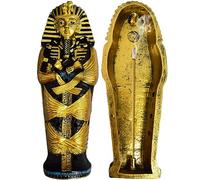 AOKDEER Soporte de incienso egipcio para palos, soporte de incienso TUT ataúd coleccionable, quemador de aroma egipcio, iconos del rey TUT del antiguo Egipto sarcófago, esculturas de pared, decoración