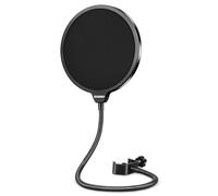 Aokeo Professional Micrófono Pop Filter Shield para Blue Yeti y cualquier otro micrófono,Pantalla Pop Wind de Doble Capa Con un Brazo Estabilizador de Clip de Cuello de Cisne Flexible de 360°