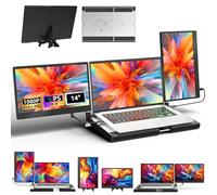 AOKER Extensor de pantalla triple para portátil con base de metal, extensor de monitor portátil de 14 pulgadas (F3-A)