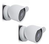 Aokicase 2 Pack of 2 Silicone Protective Cover for Google Nest CAM Outdoor/Indoor, Including Rain Protection, Mounting Without Drilling (Google Nest, White)