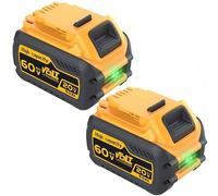 Aokicase Batería de repuesto para Dewalt 20 V/60 V, compatible con DCB200/DCB203/DCB204/DCB205/DCB206/DCB209/DCB180/DCB182/DCB183/DCB184/DCB185/DCB606/DCB609 (909) 00 mAh, 2 Paquetes) amarillo