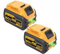 Aokicase Batería de repuesto para Dewalt 20 V/60 V, compatible con DCB200/DCB203/DCB204/DCB205/DCB206/DCB209/DCB180/DCB182/DCB183/DCB184/DCB185/DCB606/DCB609 (455) 00 mAh, 2 Paquetes) amarillo