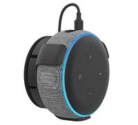 Aokicase PT62-E for Alexa Echo Dot 3rd / Google Home Mini Holder Wall Mount Stand Accessory with Integrated Cable Management Echo Dot 3rd / Google Home Mini Speaker Accessory Rack (1 Piece, Black)