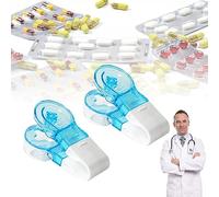 AOKID Pastillero con diseño de caja de almacenamiento, dispensador portátil compacto para una fácil gestión de medicamentos en casa o viajes, dispensador de pastillas portátil, color aleatorio, 2