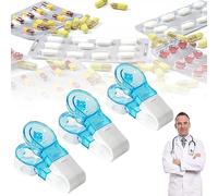 AOKID Pastillero con diseño de caja de almacenamiento, dispensador portátil compacto para una fácil gestión de medicamentos en casa o viajes, dispensador de pastillas portátil, color aleatorio, 3