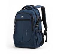 Aoking Mochila City and Business, 25 L para portátiles de hasta 17", con puerto USB, A48 x A33 x P16 cm, 100% poliéster, impermeable, peso 870 g (Armada)
