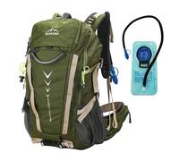 Aoking,mochila para senderismo/escalada,40L,YJN79807 + bolsa de agua de 2 litros,elementos estándar:tablero de malla de flujo de aire extraíble,impermeable,silbato SOS,funda para lluvia