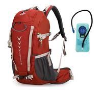 Aoking,mochila para senderismo/escalada,40L,YJN79807 + bolsa de agua de 2 litros,elementos estándar:tablero de malla de flujo de aire extraíble,impermeable,silbato SOS,funda para lluvia