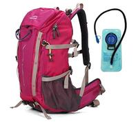Aoking,mochila para senderismo/escalada,40L,YJN79807 + bolsa de agua de 2 litros,elementos estándar:tablero de malla de flujo de aire extraíble,impermeable,silbato SOS,funda para lluvia