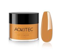Aokitec 28 g Dip Powder, color toffee/marrón claro, polvo acrílico para inmersión de larga duración, polvo para uñas para principiantes y profesionales del arte de uñas, no necesita secado