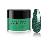 Aokitec Dip Powder 28g, verde brillante, polvo para uñas para un arte de uñas duradero y resistente, polvo acrílico para uñas principiantes y profesionales, secado rápido al aire