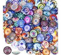 AOKITO 100 piedras de cristal coloridas con resplandor en la oscuridad, 25 mm, piedras de muggle redondas, cabujones de cúpula de mosaico para manualidades y decoración