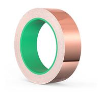 AOKITO 20m x 30mm Cinta de Cobre Hoja, Cinta Adhesiva Conductora de Doble Cara, Cinta Kapton EMI, Cinta de Apantallamiento, Cinta de Caracol, para Guitarra, Blindar de EMI, Puesta a Tierra y Soldar