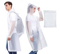 AOKITO Chubasquero para Mujeres y Hombres - Poncho Impermeable Reutilizable, Poncho de Lluvia de Material EVA Transpirable para Senderismo, Ciclismo, Camping y Viajes (Transparente)