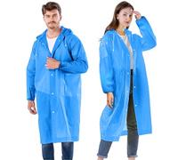 AOKITO Chubasquero para Mujeres y Hombres - Poncho Impermeable Reutilizable, Poncho de Lluvia de Material EVA Transpirable para Senderismo, Ciclismo, Camping y Viajes (Azul)