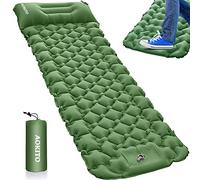 AOKITO Esterilla Camping, Colchoneta Camping Inflable Individual Ultraligera para Exteriores, Esterilla Hinchable Plegable para Acampar con Almohada para Caminatas, Al Aire Libre