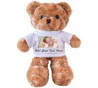 Aokizkdzsw Juguete de Peluche de Oso de Peluche - Personalizado Relleno con Texto/Imagen para cumpleaños, Navidad, Ducha de bebé - personalización Doble, 2 tamaños, niños y Seres Queridos