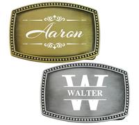 Aokizkdzsw Personalized Classic Western Belt Buckle for Men & Women | Custom Engraved Rodeo Belt Buckle for Cowboy & Cowgirl Vintage Gift (New-AO-Western Belt1)