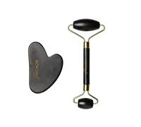 AOKlabs - Ebano Skin Roller | Gua Sha de Jade 100% Natural | RODILLO FACIAL | Lifting Natural, Drenante y Desinflamatorio | Masajeador facial de Bolsas, Ojeras y Líneas de Expresión | KIT FACIAL