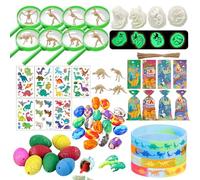 Aoksily Relleno Piñata de Cumpleaños Infantil Dinosaurio, 80 Piezas Relleno Piñatas de Cumpleaños Infantil con Lupa, Llavero Luminoso,Huevo de Dinosaurio y Pegatinas Dino Mitgebsel Kindergeburtstag