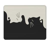 AOKSUNOVA Alfombrilla de ratón pequeña con diseño de Gato Blanco y Negro (21 x 26 cm)