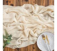 AOKSUNOVA Camino de Mesa para Boda, Color Blanco, 3 m x 80 cm, Gasa para Mesa