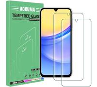 AOKUMA Cristal Templado Samsung Galaxy A15 5G/4G, [2 Unidades] Protector Pantalla para Samsung A15 Robusto Antiarañazos Antihuellas con Borde Redondeado Dureza 9H, Sin Burbujas, Alta Definicion