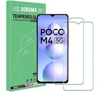 AOKUMA Protector de Pantalla para Xiaomi Poco M4 5G, [2 Unidades] Cristal Templado para Xiaomi Poco M4 5G Fácil Instalación, Sin Burbujas, Alta Definicion, 9H Dureza, Anti-Arañazos