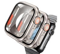 AOKUTDA 2 Piezas Compatible con Apple Watch SE/6/5/4 40mm（Parece Ultra y Ultra 2） 360°Protector Apple Watch SE 40mm Anti - Raspado 9h Vidrio de Alta Definición Carcas Tapa Trasera,Titanio oro