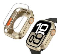AOKUTDA 2 Piezas Compatible con Apple Watch SE/6/5/4 40mm（Parece Ultra y Ultra 2） 360°Protector Apple Watch SE 40mm Anti - Raspado 9h Vidrio de Alta Definición Carcasa+Tapa Trasera,Starlight