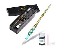 AOKUY Juego de bolígrafos de cristal - bolígrafo de caligrafía para escribir, bolígrafo de cristal y juego de tinta, para tarjetas de felicitación, firmas, dibujo, escritura.