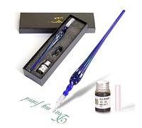 AOKUY Juego de bolígrafos de cristal - bolígrafo de caligrafía para escribir, bolígrafo de cristal y juego de tinta, para tarjetas de felicitación, firmas, dibujo, escritura.