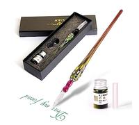 aokuy Pluma de Cristal, Glass Dip Pen Set-Pluma,Firma de Vidrio a mano con portalápice Pluma para manualidades, escritura, firmas, decoración y regalo de negocios
