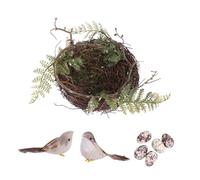 AOKWAWALIY 1 Juego de Nido de pájaros, nidos cardenales, Adorno de Navidad, Arte de la Naturaleza, Manualidades, Accesorios de Boda, pájaros Falsos, pájaros, Amigos, Adorno Coleccionable de pájaros,