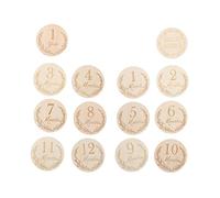 AOKWAWALIY 14 tarjetas de madera para el crecimiento del bebé, cumpleaños, tarjetas mensuales de madera para bebé, anuncio de nacimiento, tarjetas de crecimiento del primer año, discos de nombre de