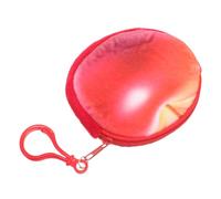AOKWAWALIY Bolsa de Felpa Llavero Cartera pequeña Mini Novedad Billetera de Bolsillo Bolsas de Dinero difuso Monedero de Frutas Funda para Auriculares Fuzzy Bolsa de Dibujos Animados Rojo
