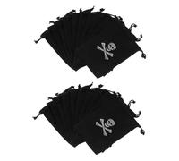 AOKWAWALIY Bolsa Pirata De 20 Piezas Bolsa Con Cordón Para Dulces De Halloween Bolsa De Calavera Bolsas Para Suministros De Decoración Fiesta Pirata De Halloween