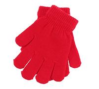 AOKWAWALIY guantes de cinco dedos guantes calientes elásticos para niños guantes niños guantes para niños 3-4 guantes mullidos para niños guantes de niños guantes de dedo completo rojo
